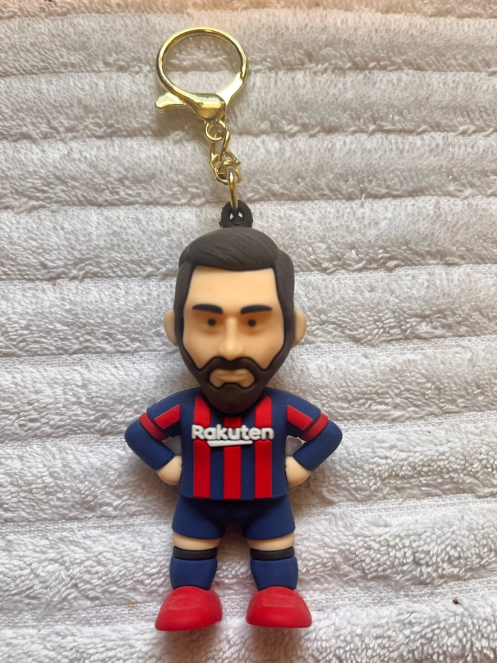 Messi Football Player Keychain - Blue and Red PVC Charm/ Keychain